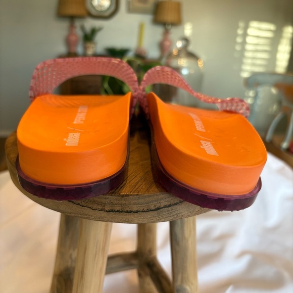 Opening Ceremony X Melissa Size 7 Vibrant Orange and Pink Slides - Picture 7 of 9